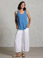 Yarra Cotton Tank Top Aegean Blue