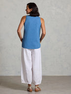 Yarra Cotton Tank Top Aegean Blue
