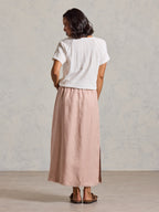 Aurora French Linen Skirt Tea Rose
