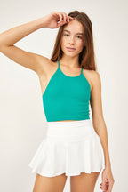 Free People Cropped Run Tank Green Teal