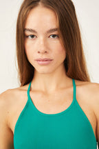 Free People Cropped Run Tank Green Teal