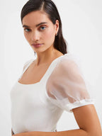 French Connection Lex Krista Organza Mix Jumper