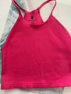 Free People Cropped Run Tank Vivid Coral