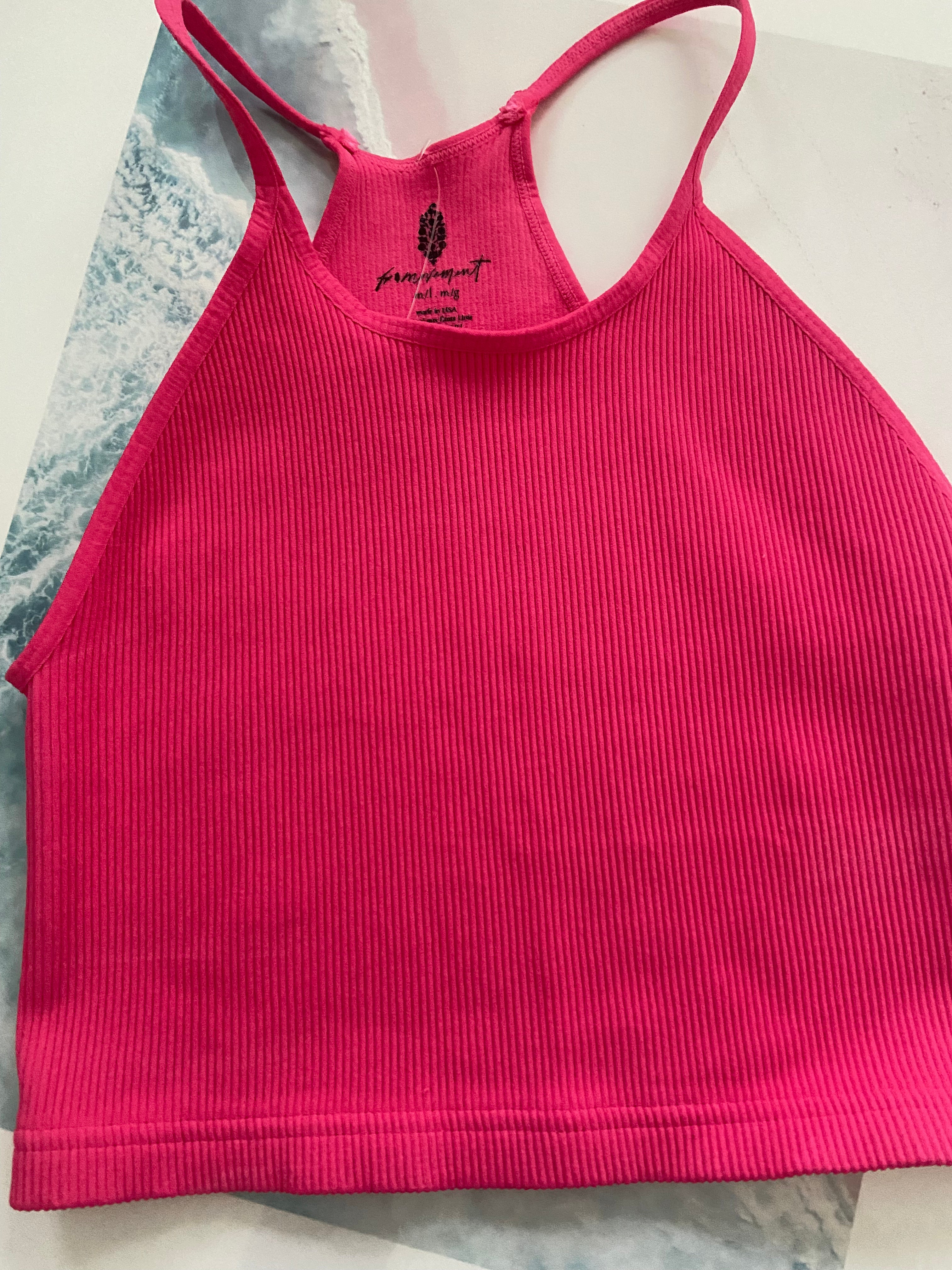 Free People Cropped Run Tank Vivid Coral