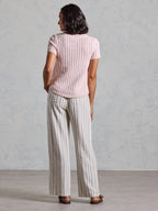 Agni Cotton Linen Knit Top Rosewater