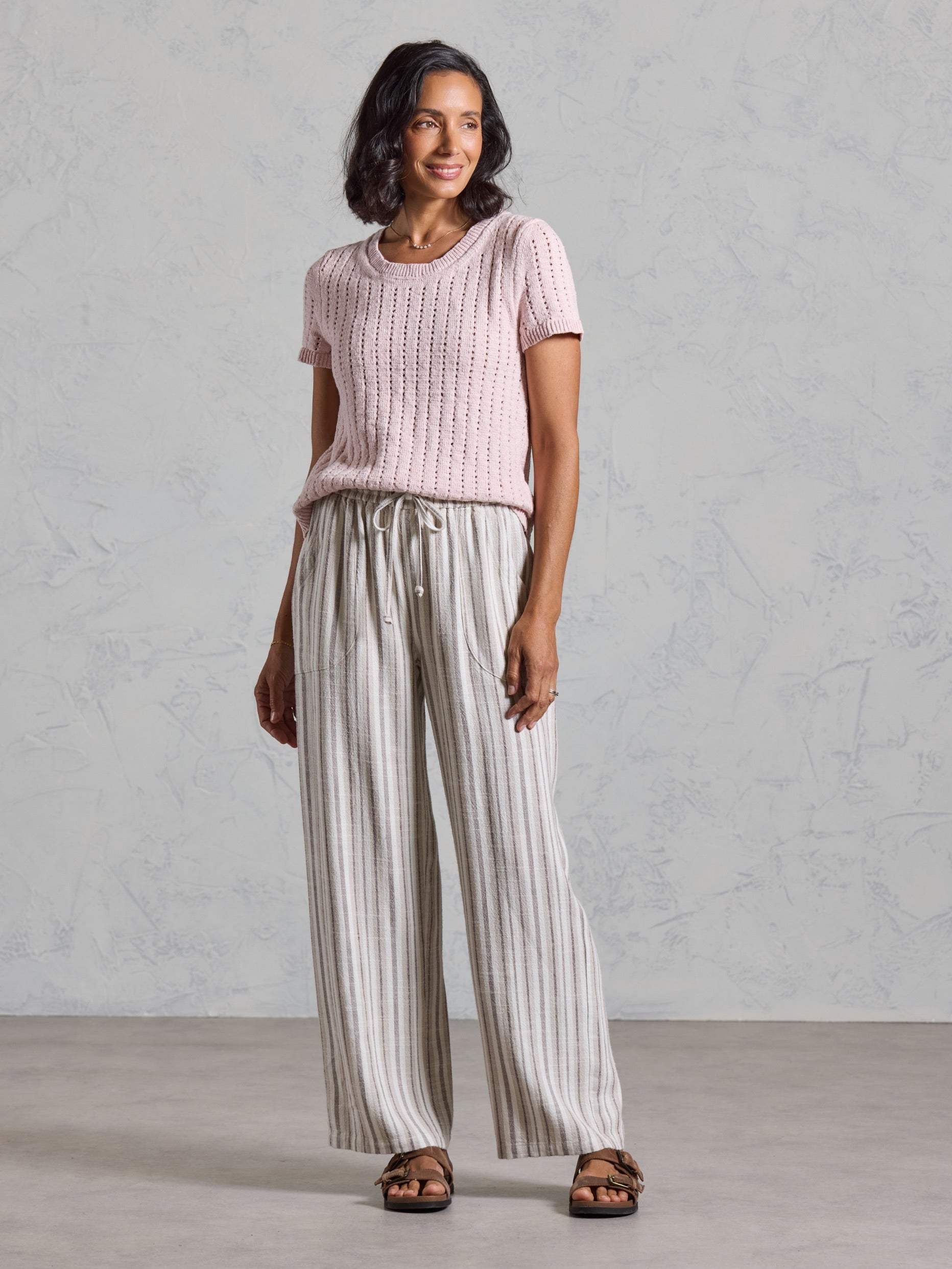 Jolie Linen Blend Pants Driftwood
