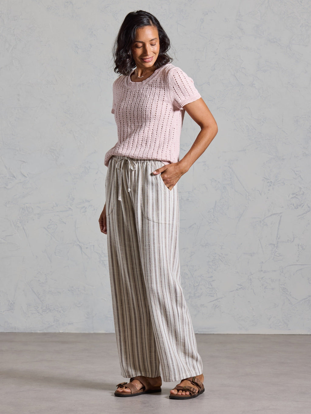 Jolie Linen Blend Pants Driftwood
