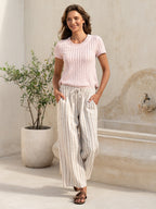 Jolie Linen Blend Pants Driftwood
