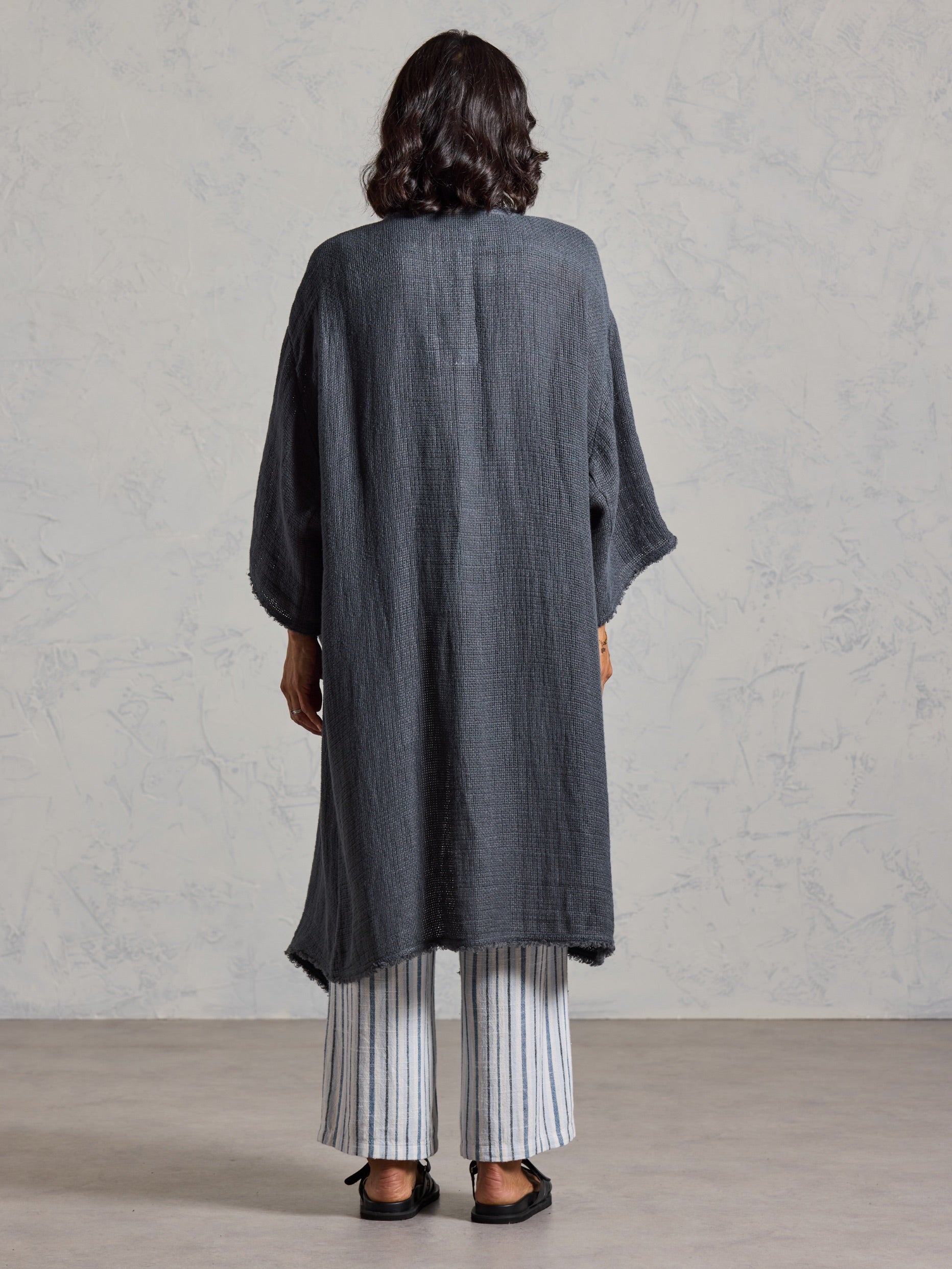 Laguna French Linen Kimono Charcoal