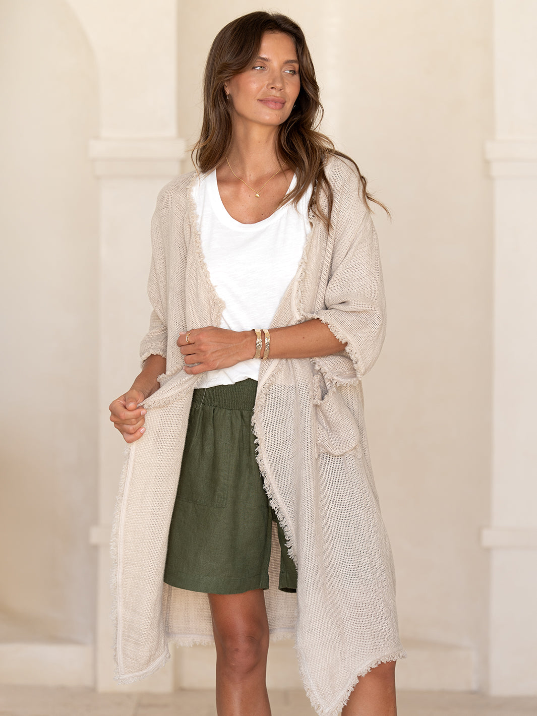 Laguna French Linen Kimono Natural