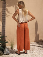 Sadhu French Linen Pants Rust