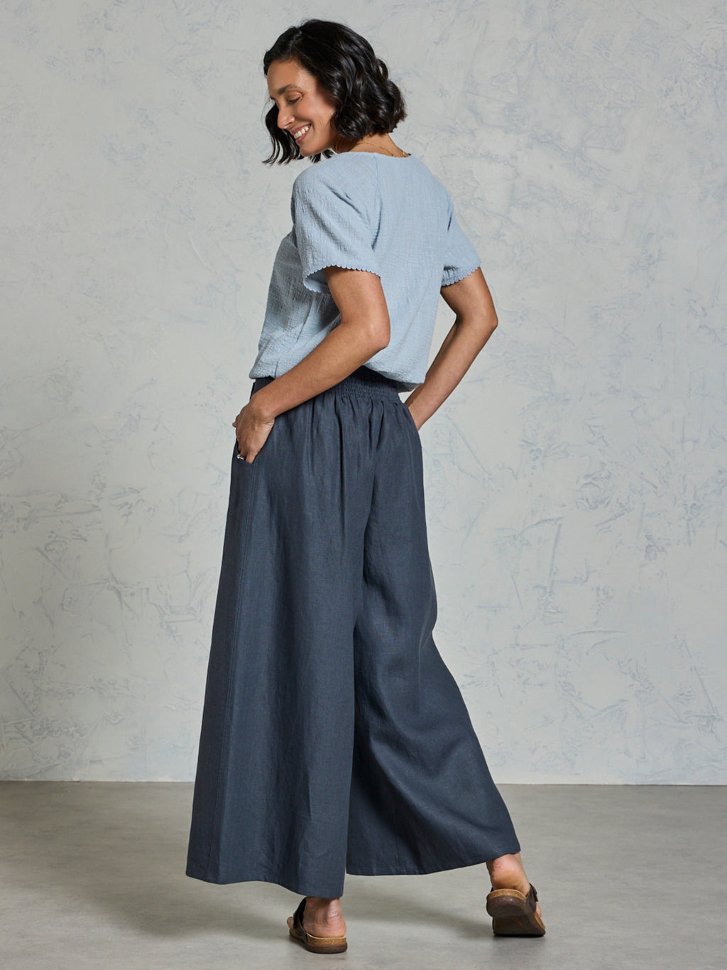 Portillo French Linen Pants Charcoal