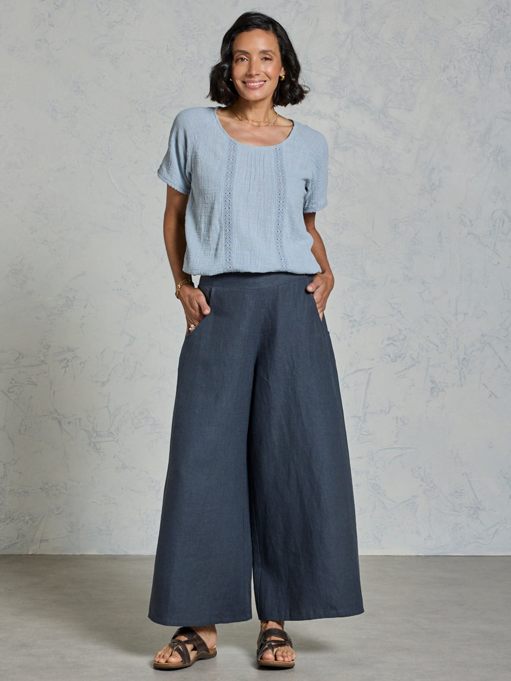 Portillo French Linen Pants Charcoal