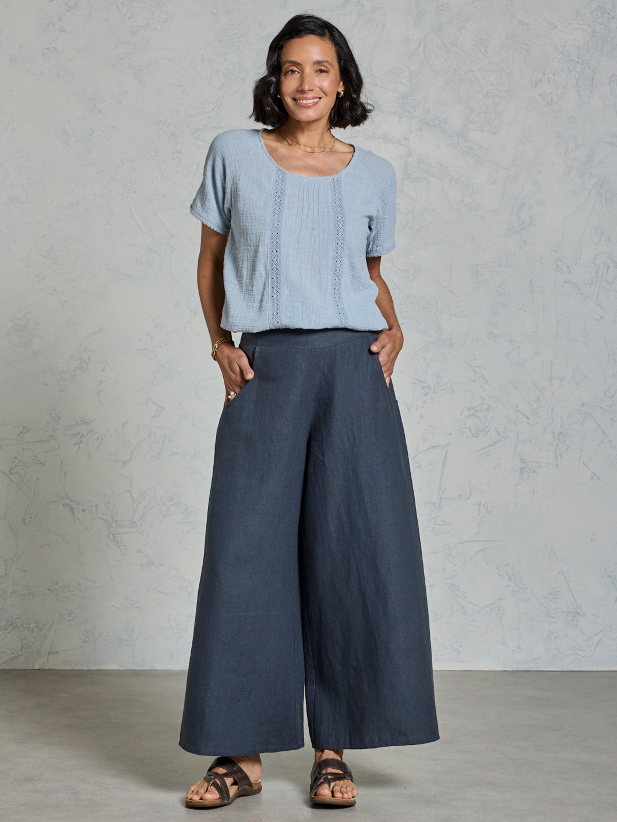 Portillo French Linen Pants Charcoal