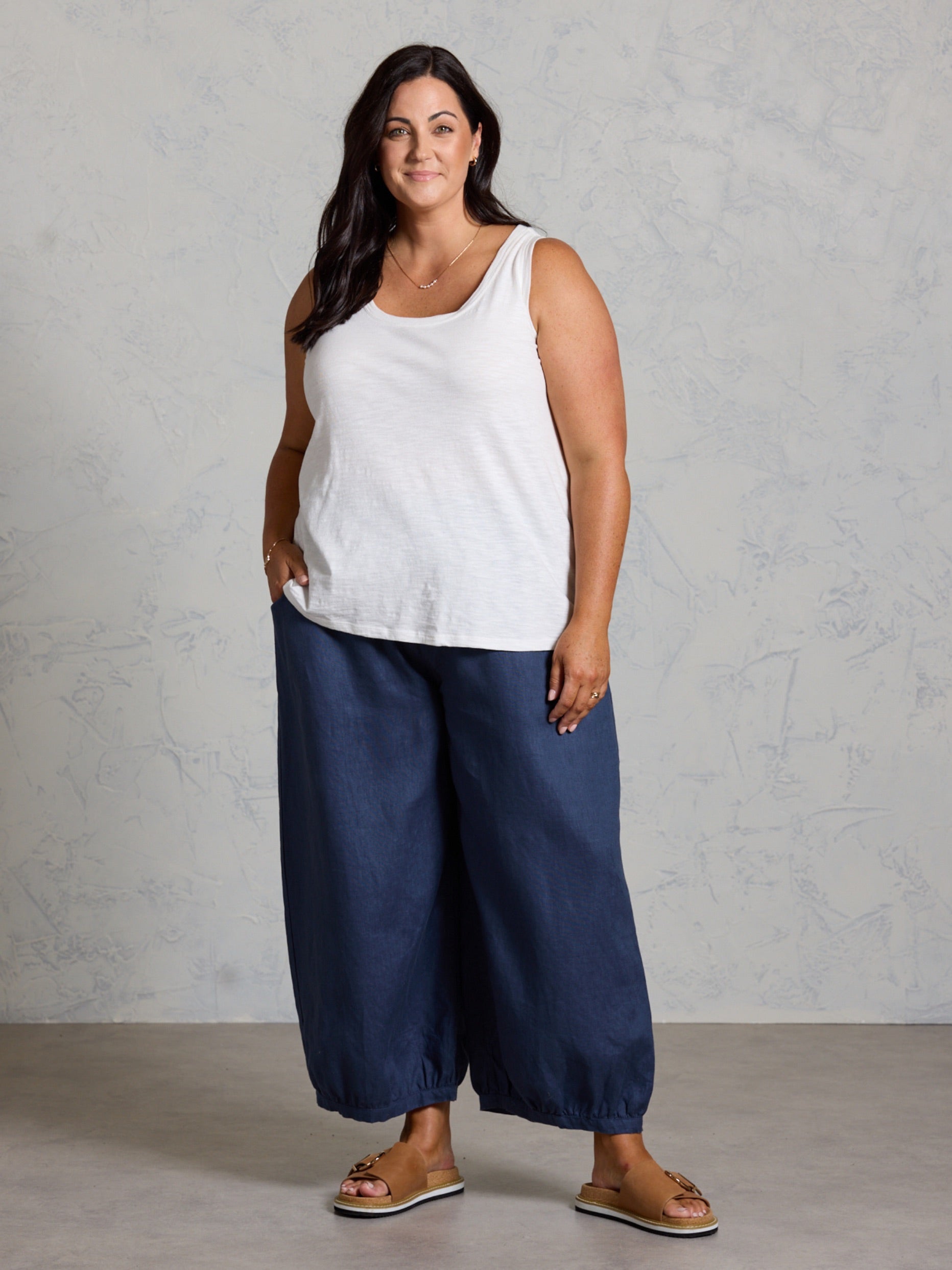 Yarra Cotton Tank Top Coconut
